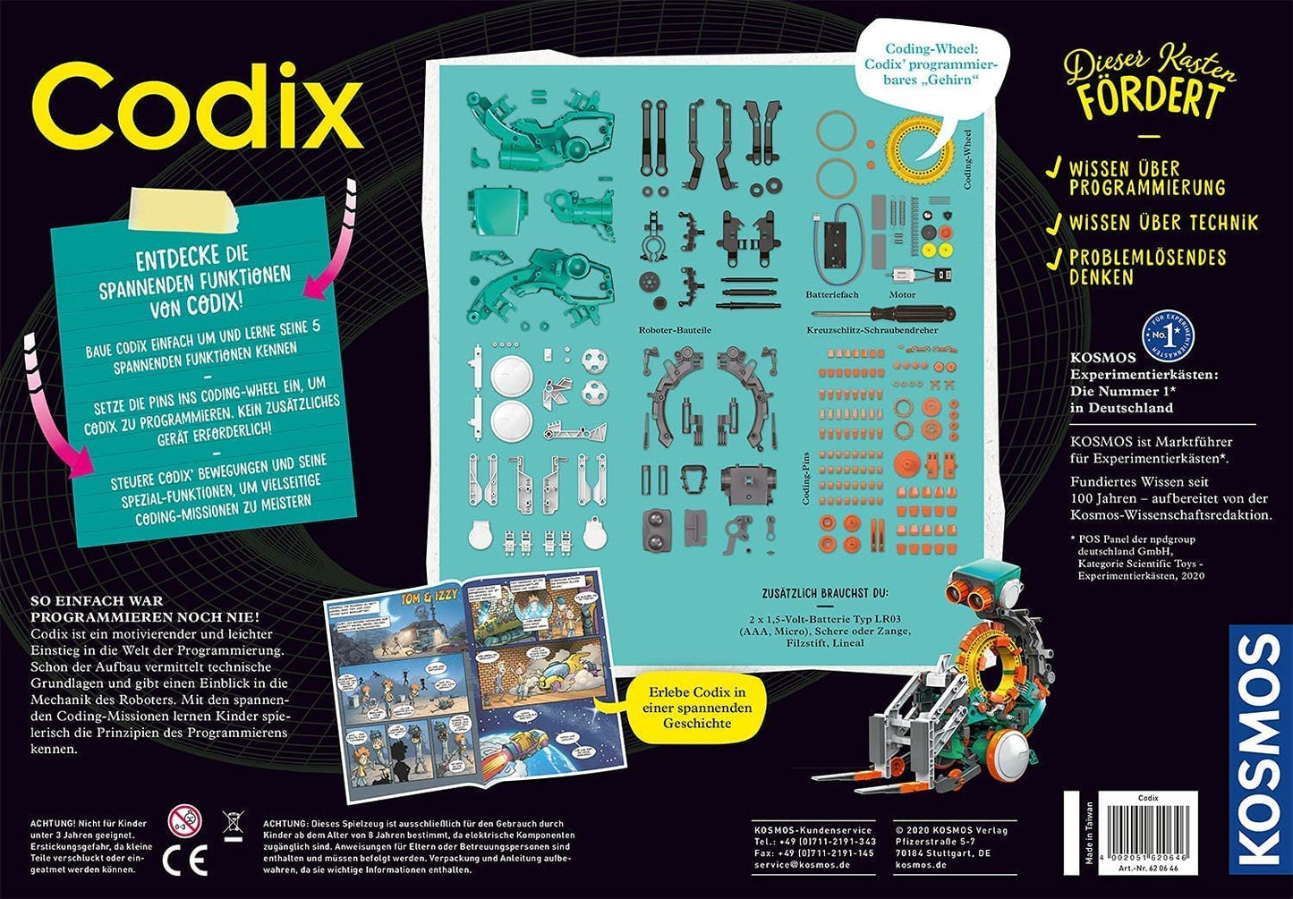Codix - Dein mechanischer Coding-Roboter, Experimentierkasten