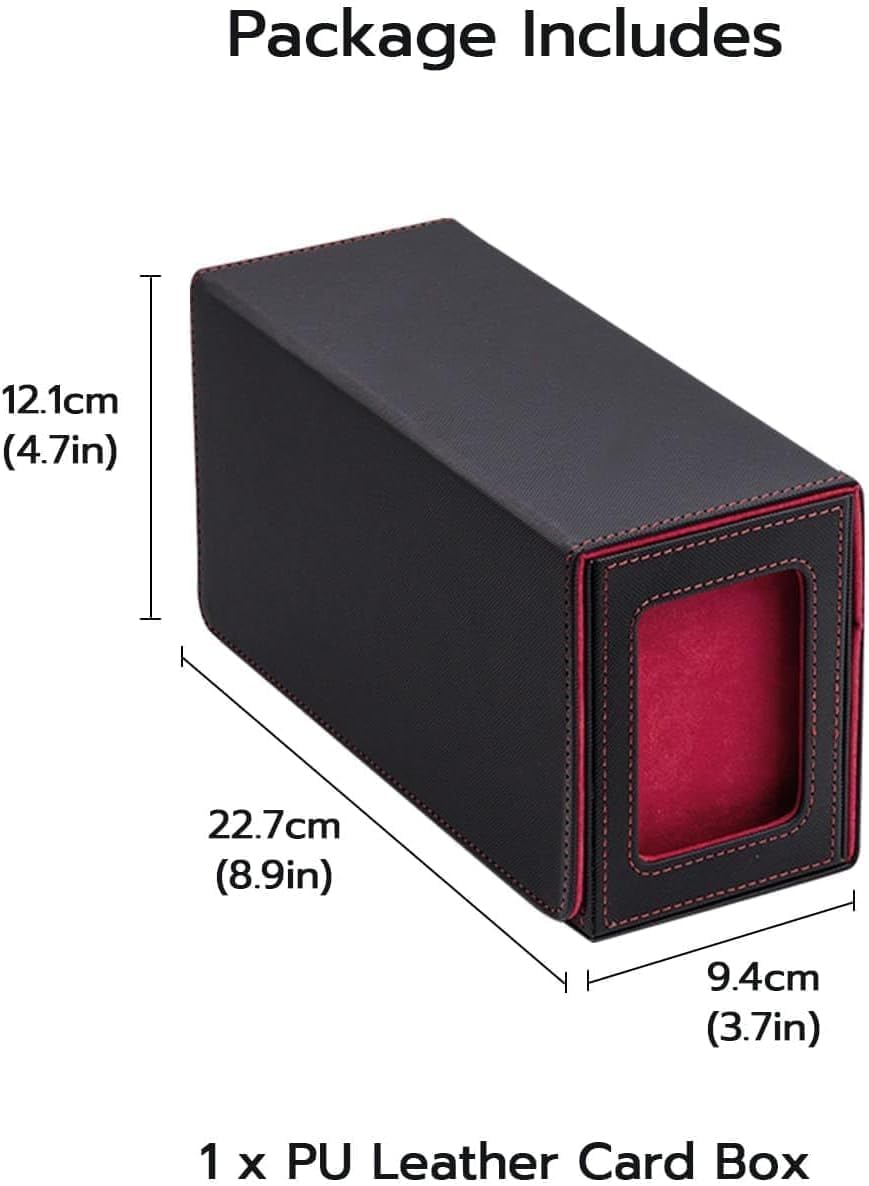 Kartendeckbox mit Schaufenster und Würfelfach, Black An Red