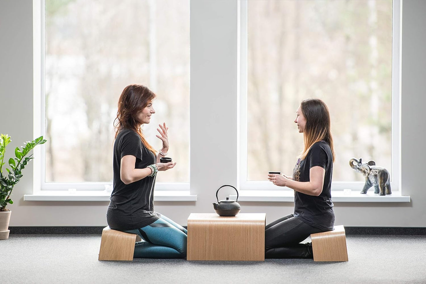 Holzbank für Meditation und Seiza-Pose, Eiche