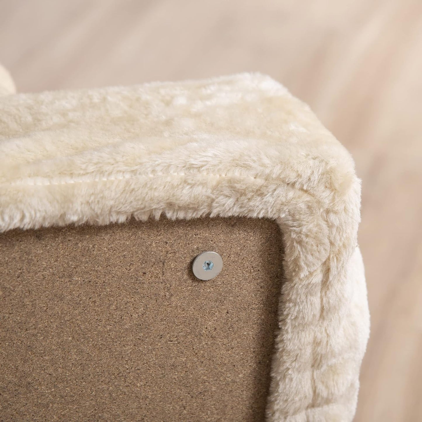 Haustiertreppe mit abnehmbarem Bezug, Beige 60L x 35B x 44H cm