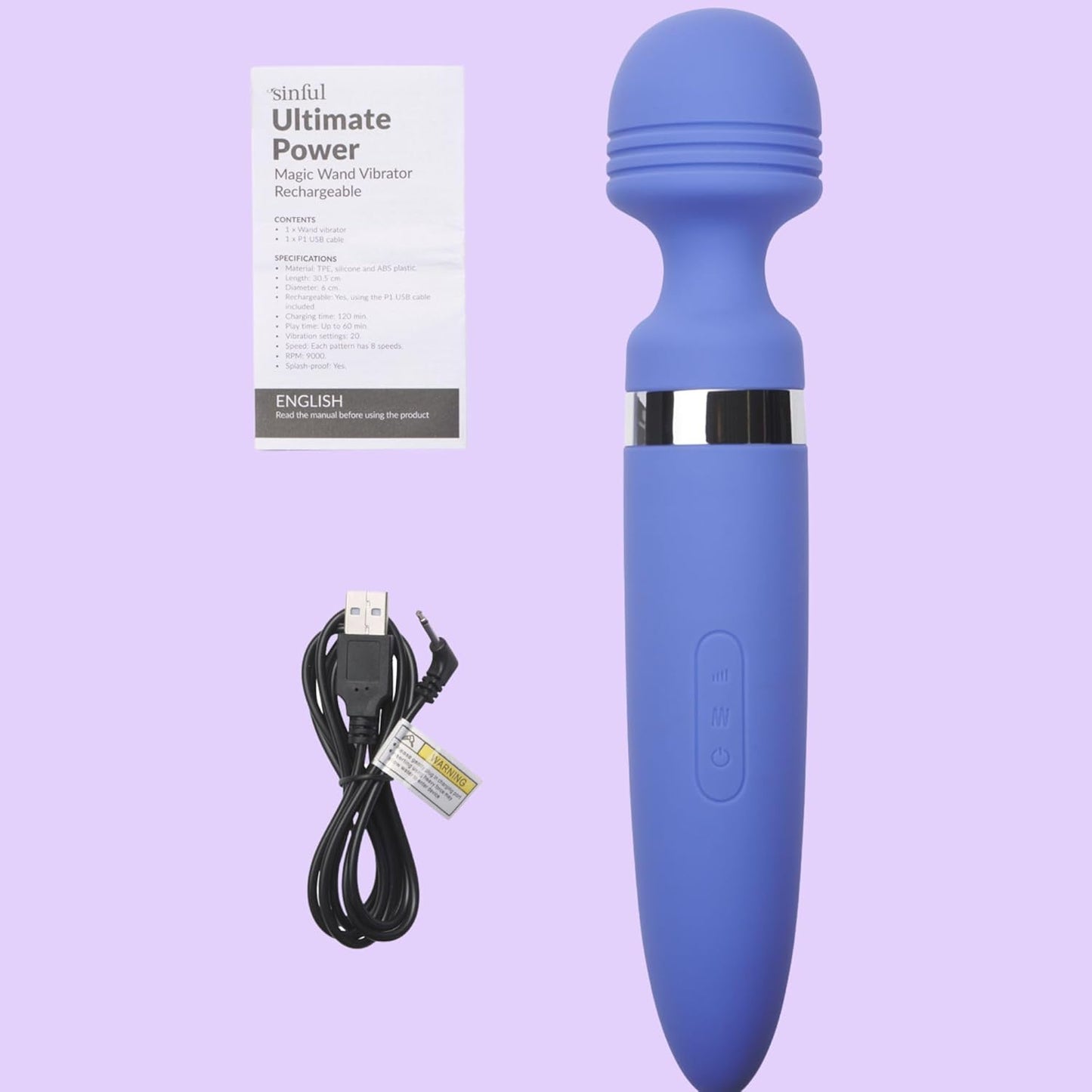 Power Massagestab mit 12 Vibrationsmustern