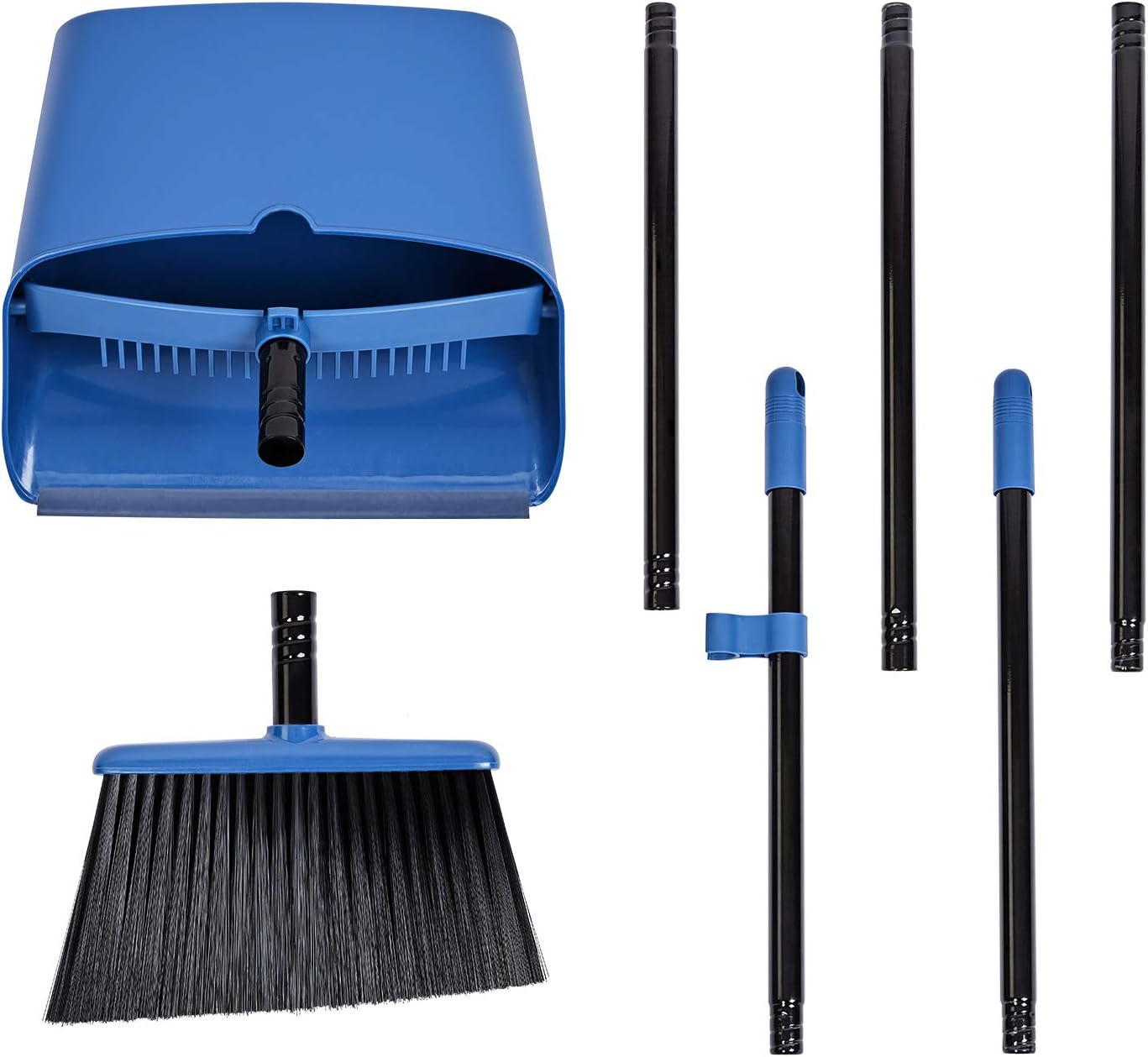 Kehrschaufel und Besen, Blau
