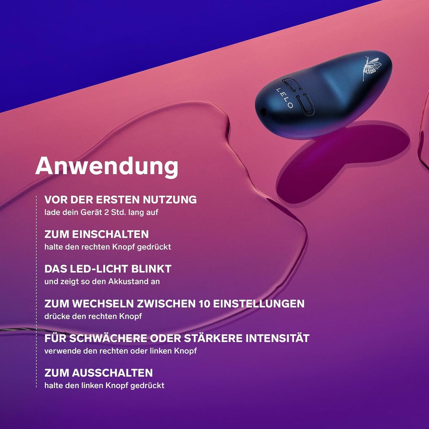 Nea 3 Vibratorei mit 10 Lusteinstellungen & Intensitäten, Pitch Black