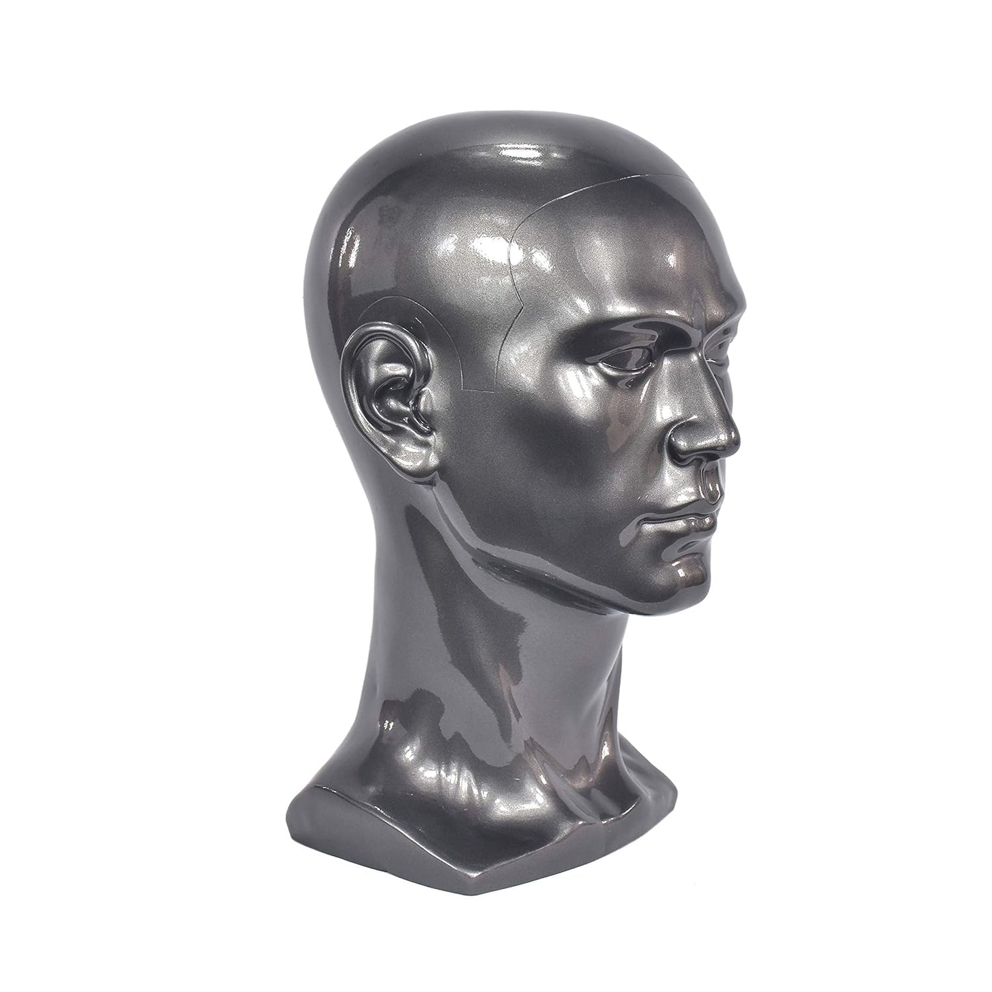 Männlicher Schaufensterpuppenkopf, Helles Schwarz PVC