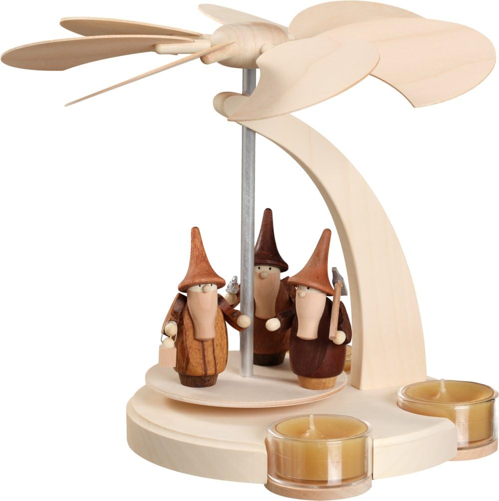 Weihnachtspyramide Gnome, 18cm, Mit Gnomen