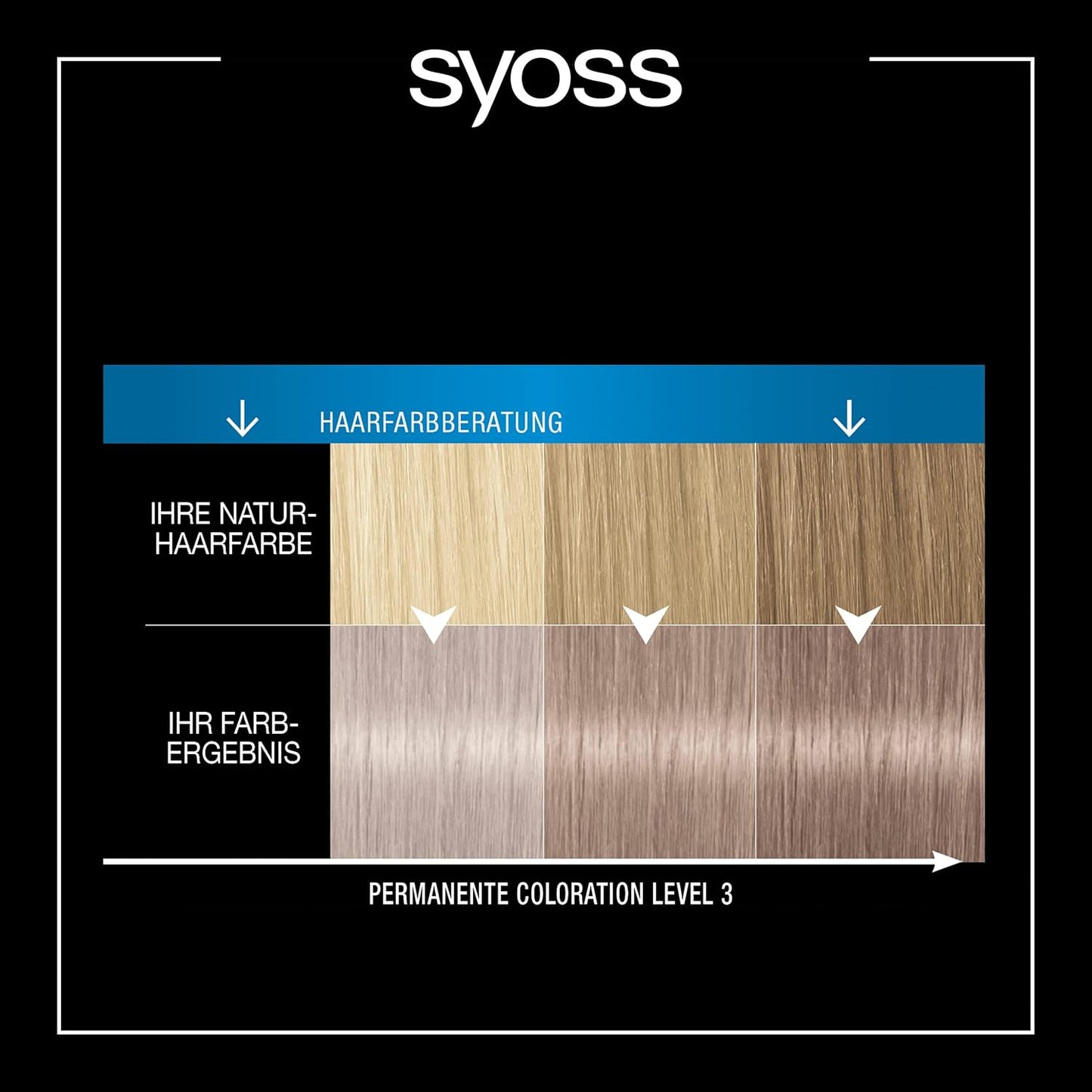 Haarfarbe Aufheller Stufe 3, 3er-Pack, Kühles Platinblond 1 stück (3er Pack)