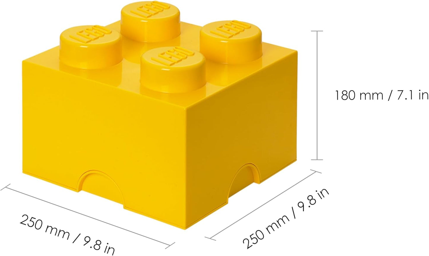 Lego Aufbewahrungsstein, 4 Noppen, stapelbar, Bright Yellow