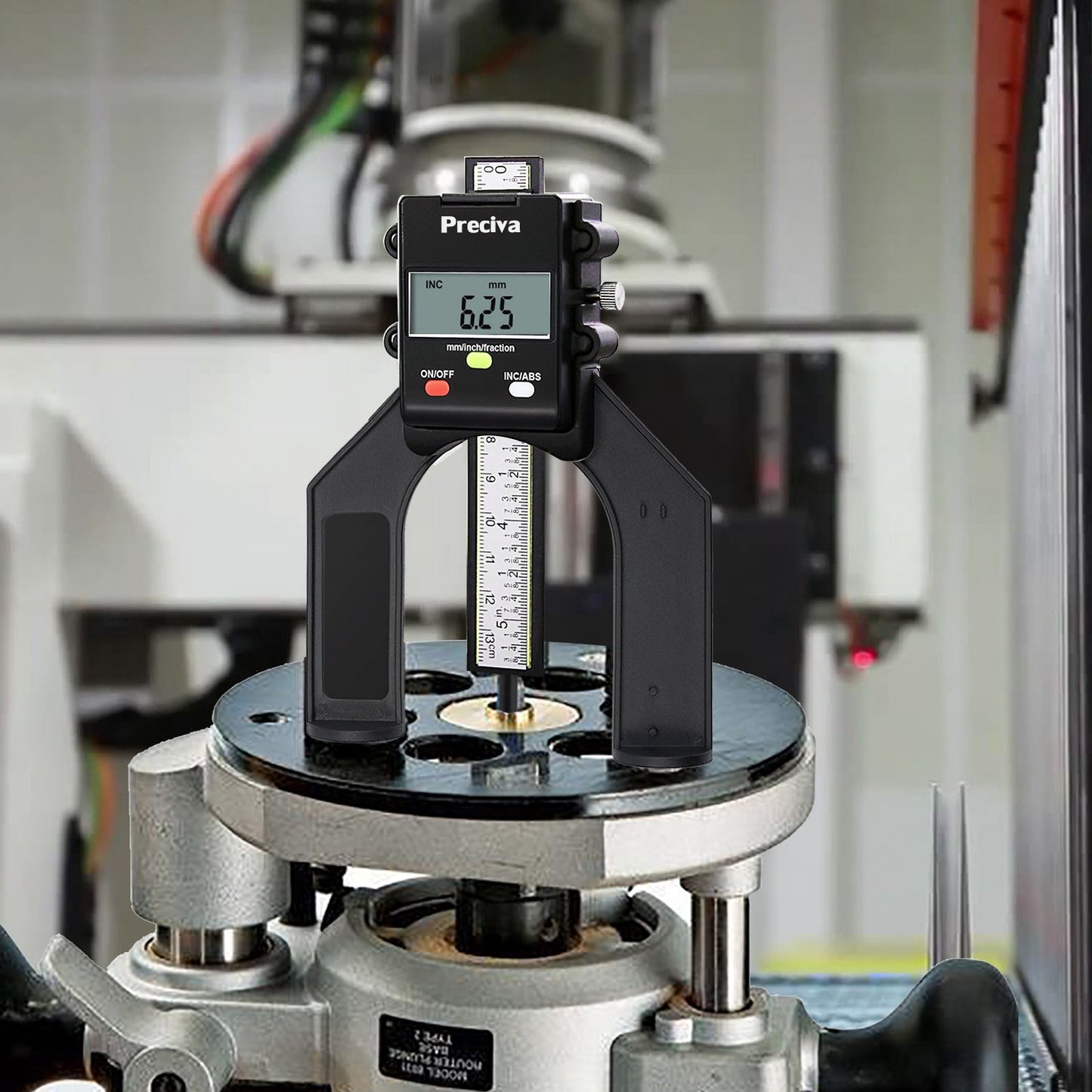 Profiltiefenmesser mit Magnetfüssen