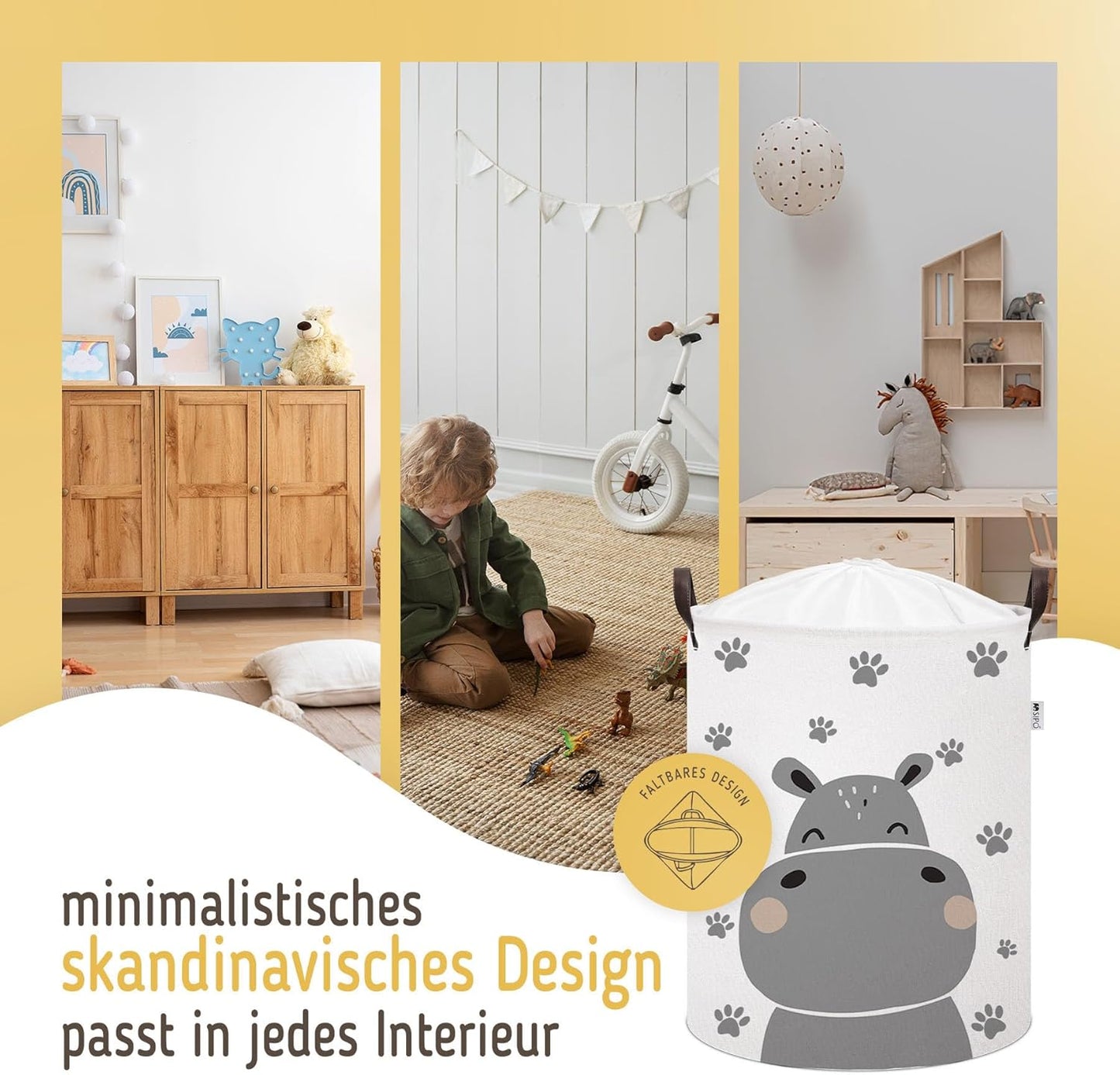 Organizer & Wäschekorb mit Hippo-Design, Hippo