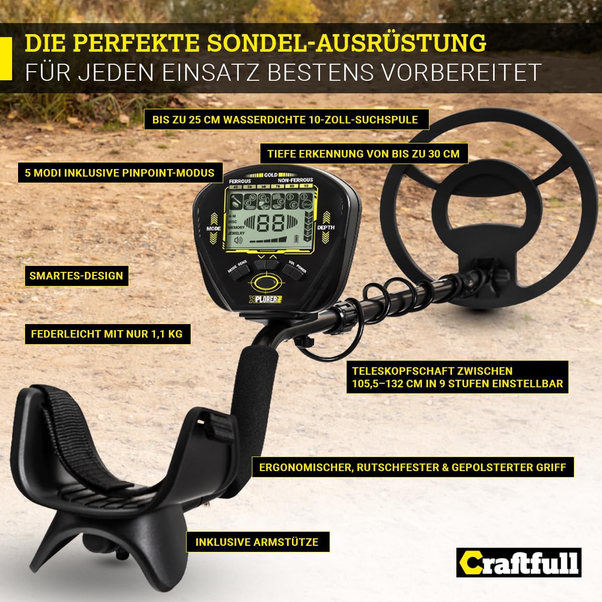 Metalldetektor Xplorer Pro Set