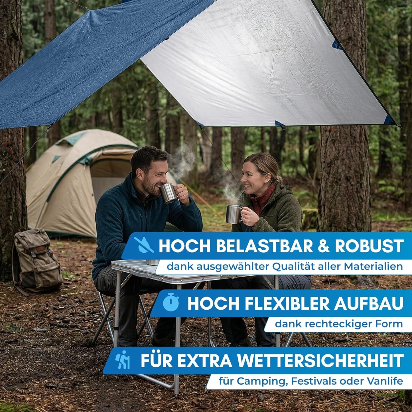 Wasserdichtes Tarp, Blau 300 x 400 cm