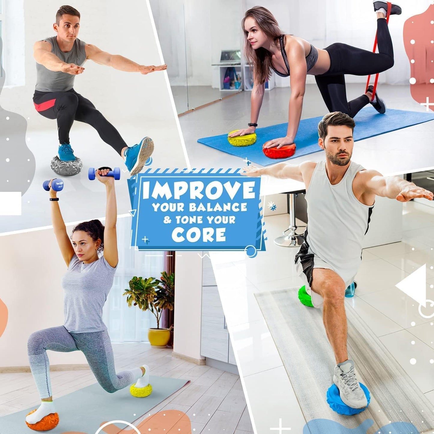Balance-Igel Balance Pod, 6 Stück, für Yoga & Stabilität, 3. Advance Balance Pod