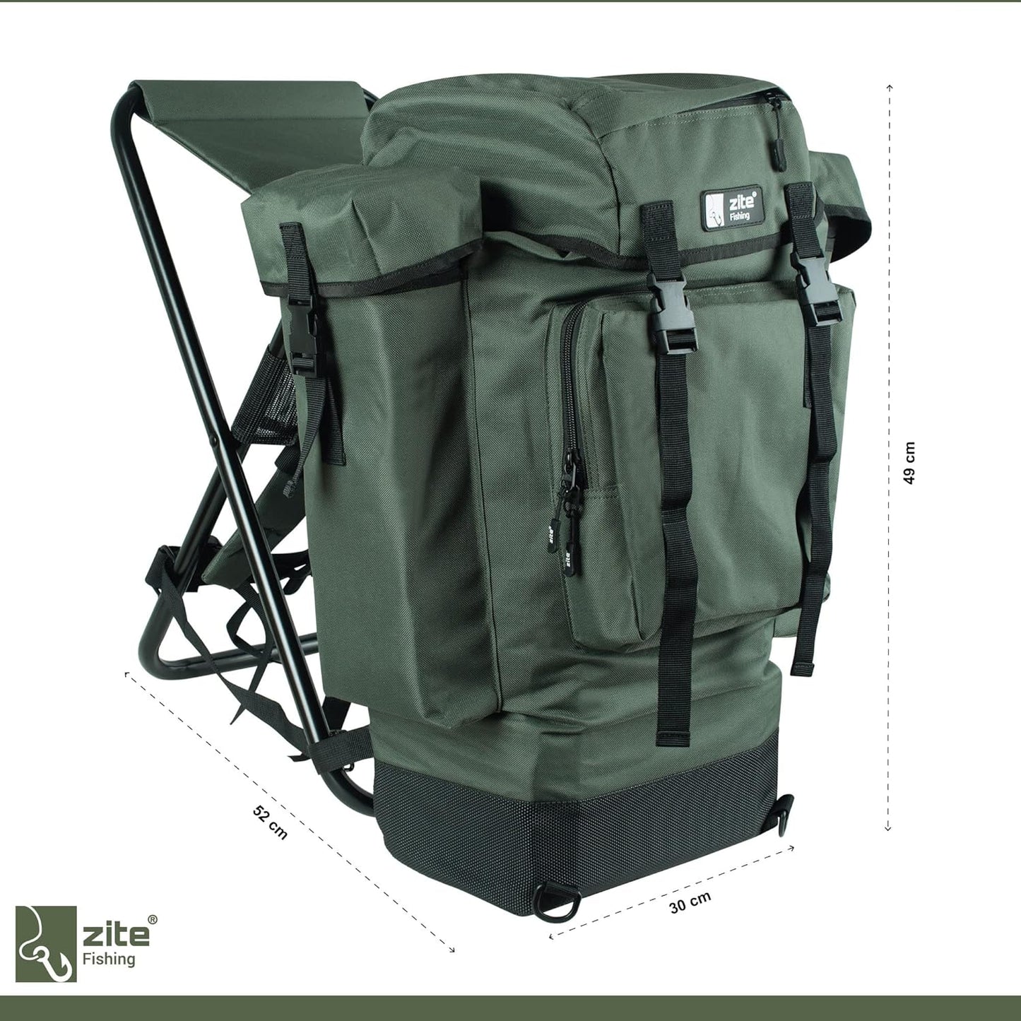 Angelrucksack mit Stuhl