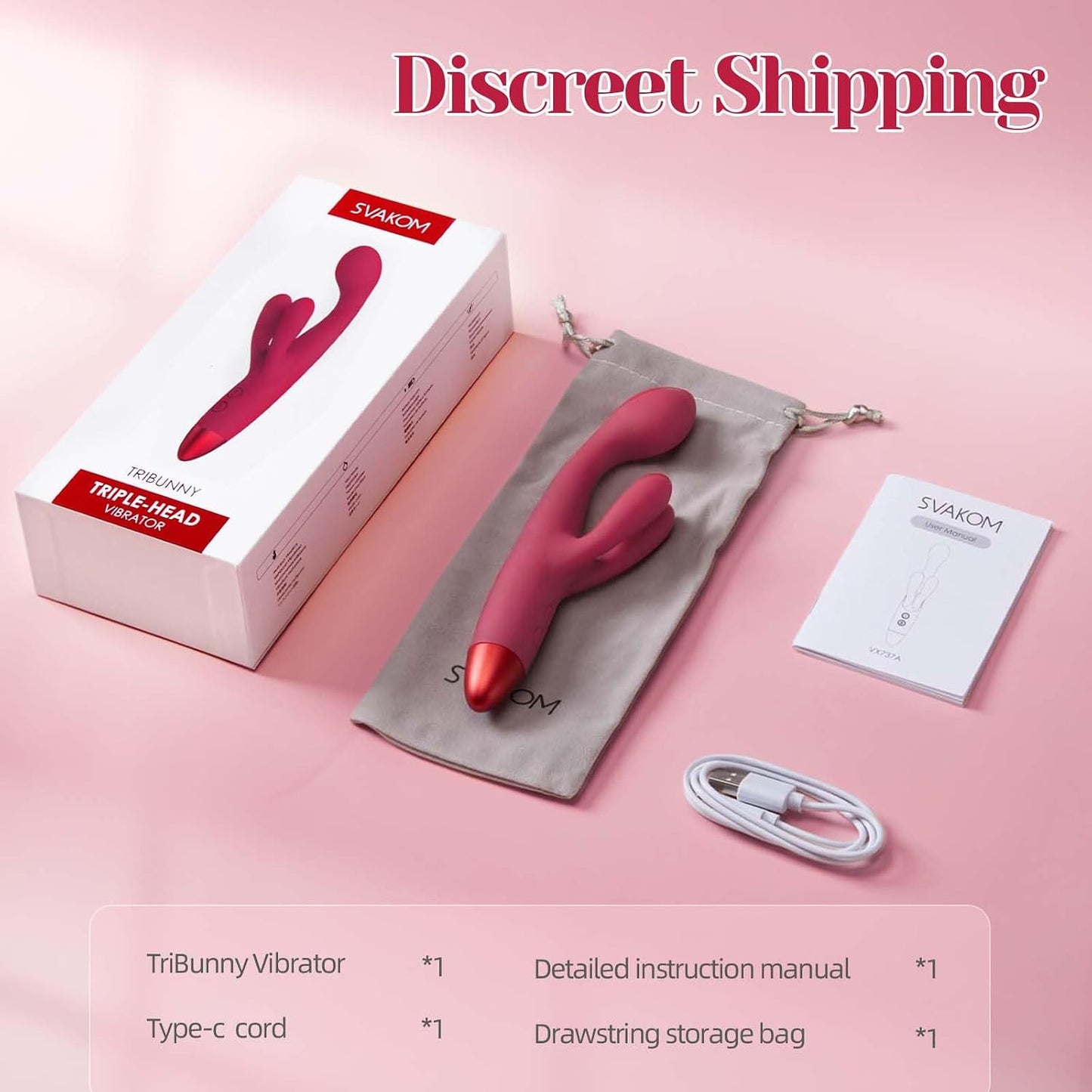 Tribunny Vibrator Dildo mit 12 Vibrationsmodi für Paare, SVAKOM TRIBUNNY Vibrator