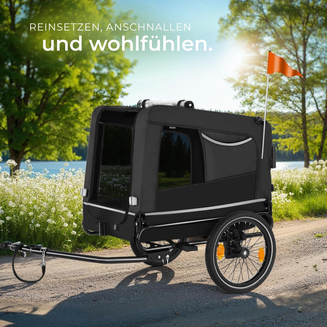 Veloanhänger für Hunde, Schwarz