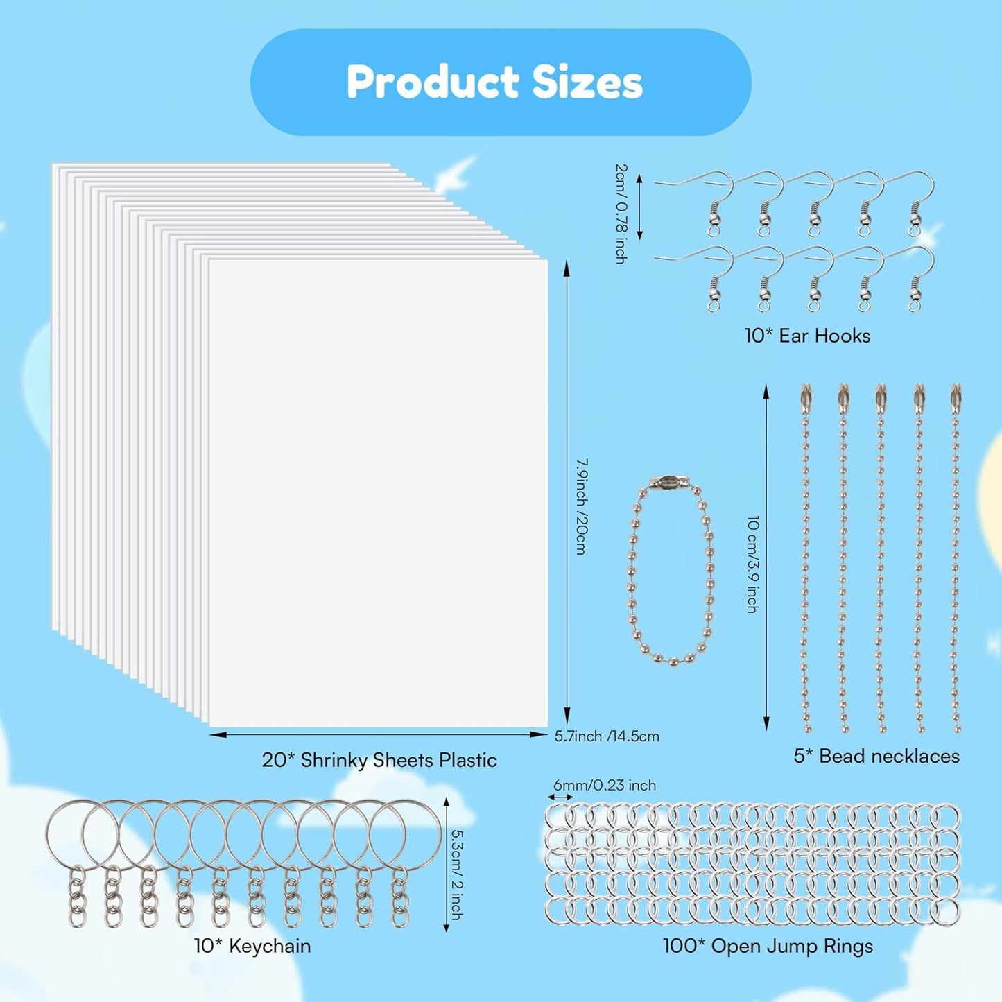 Wärmeschrumpf-Plastikfolien-Kit mit Zubehör, 145 PCS