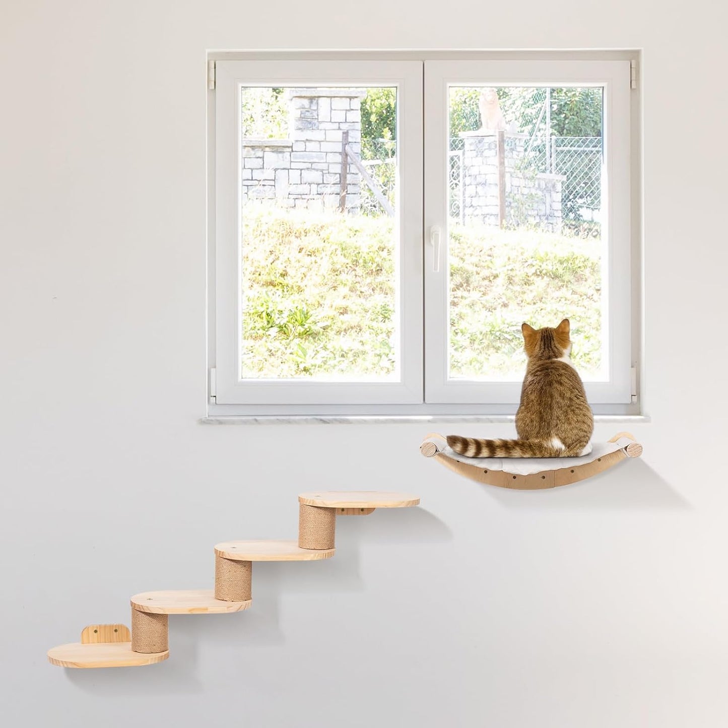 Kletterwand mit Katzentreppe & Hängematte