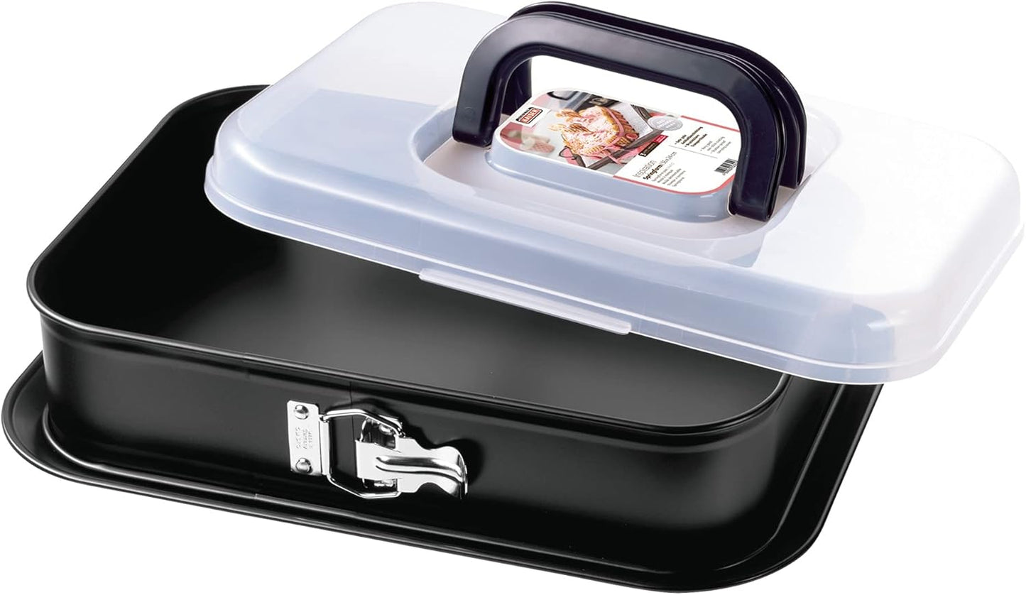 Rechteckige Springform mit Transporthaube, Casual 36 x 24 cm