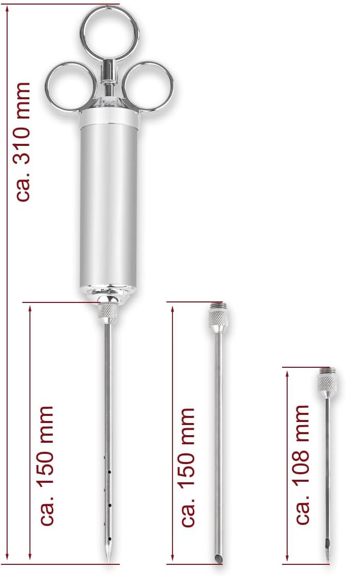 PSB-60 Fleischspritzen-Set (50 ml), inkl. 3x Pökelnadeln, 2x Reinigungsbürste, 4x Dichtungen