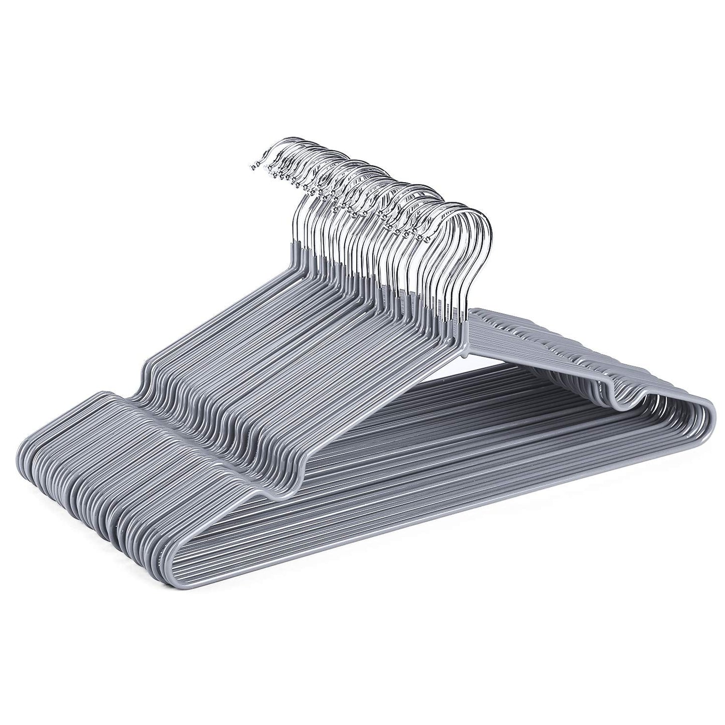 40er-Set Metallkleiderbügel, Farbe: Grau