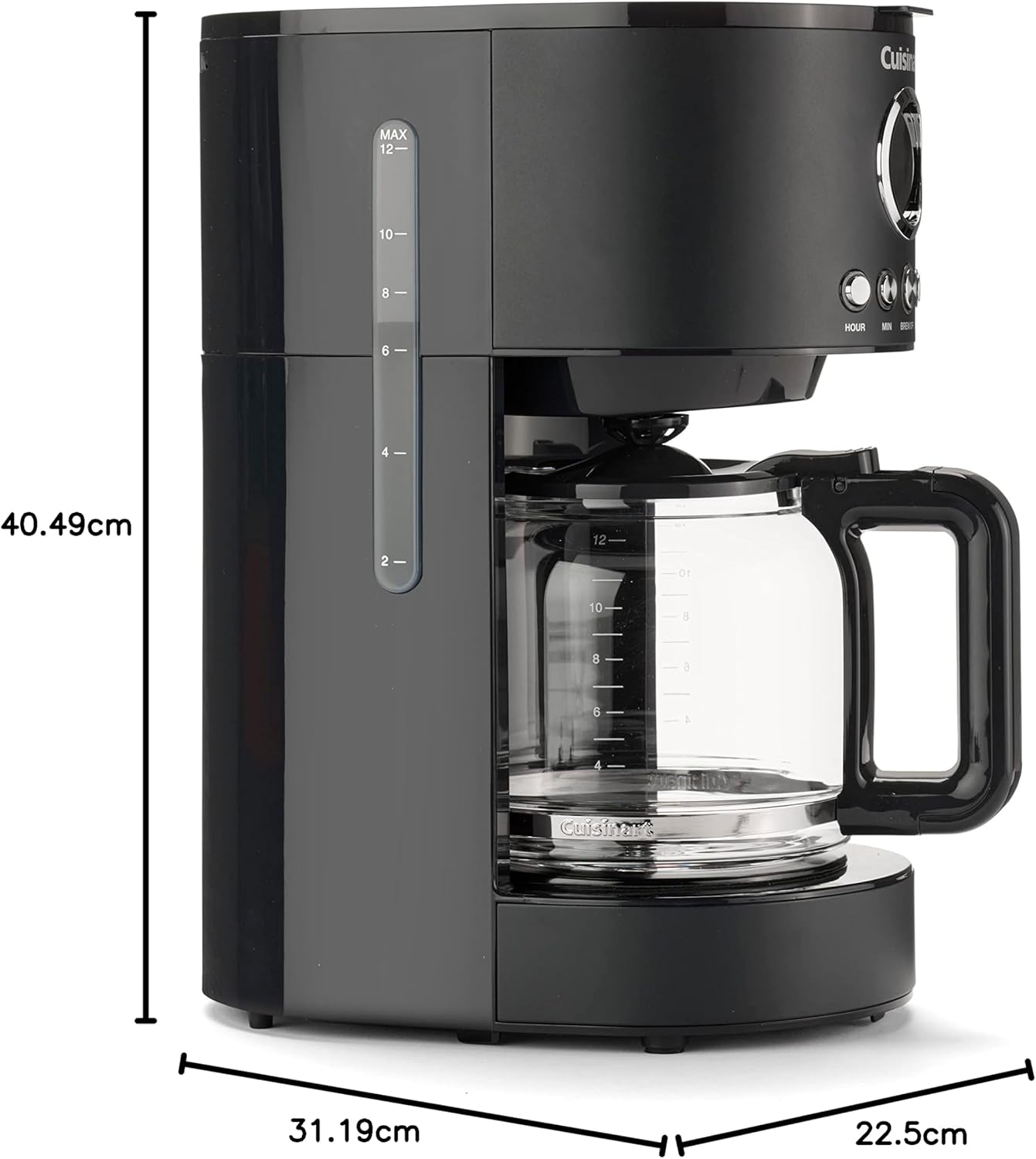 Filterkaffeemaschine mit Karaffe, 12 Tassen Schwarz