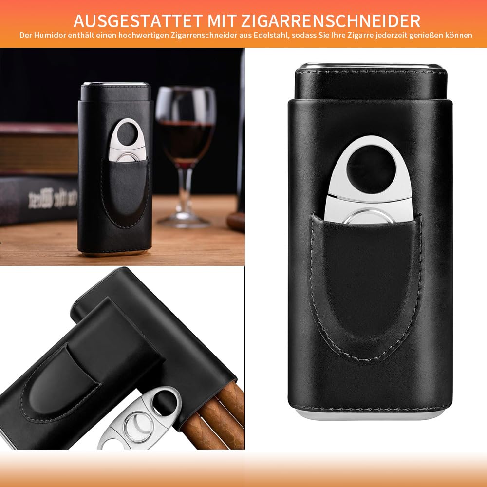 Zigarrenetui mit Edelstahl-Zigarrenschneider