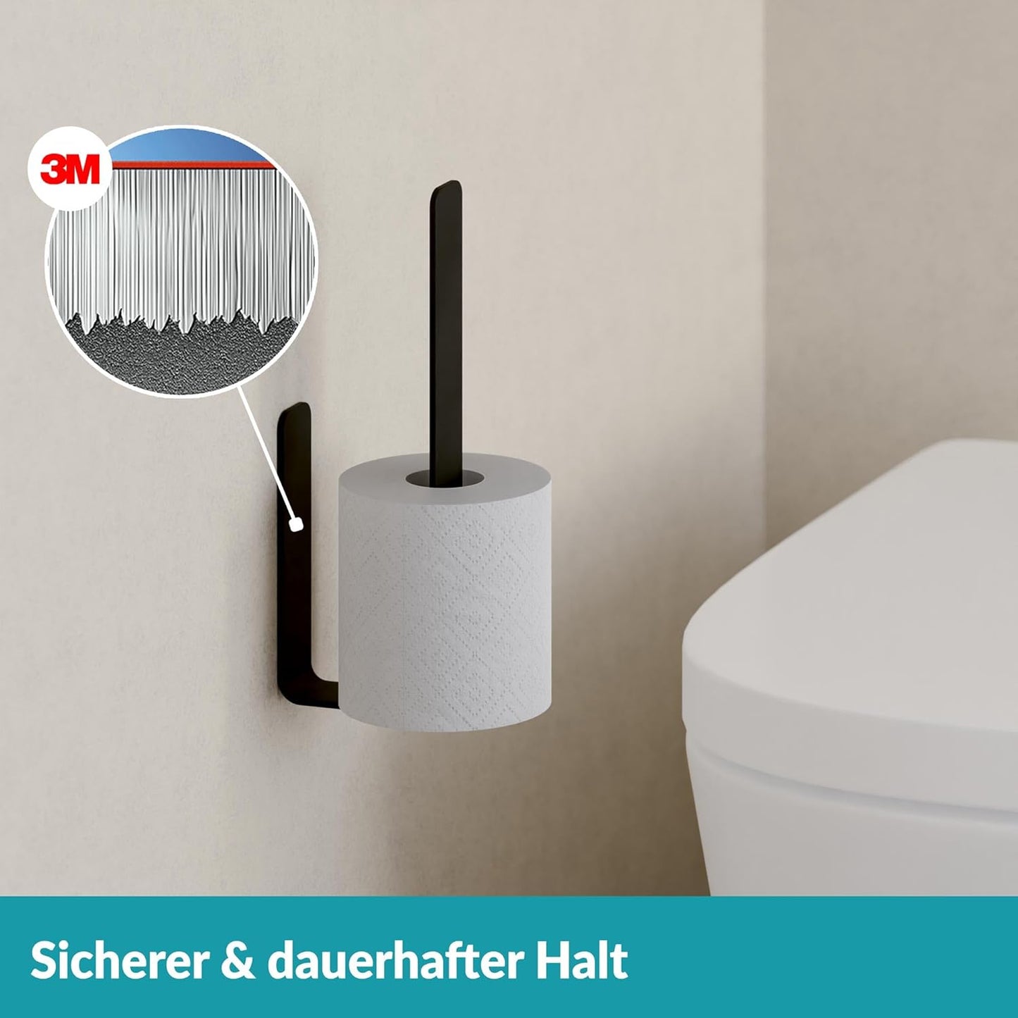 Toilettenpapierhalter, Schwarz Ersatzrollenhalter