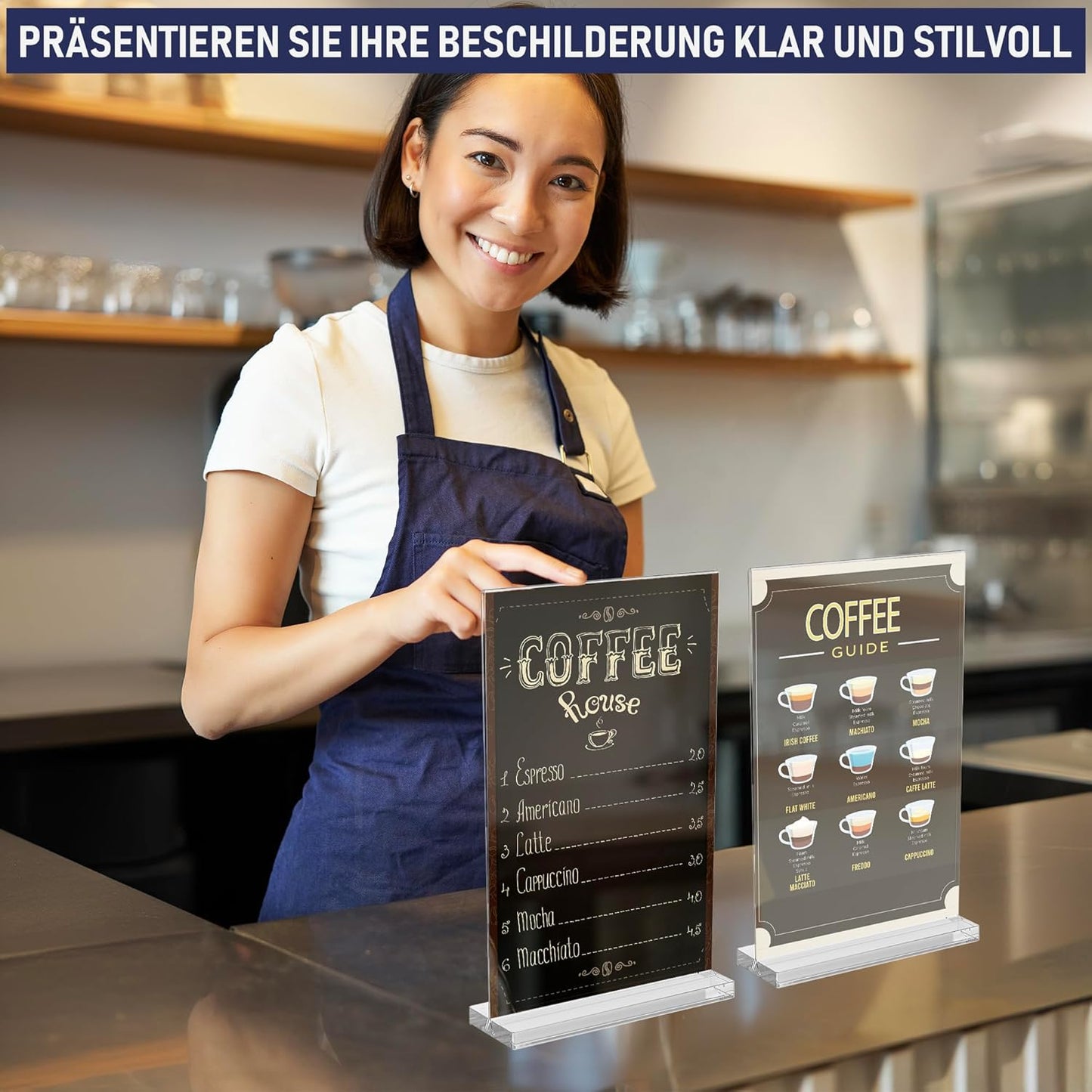 6-teiliges Schilderhalter Set für Tisch-Displays, A5