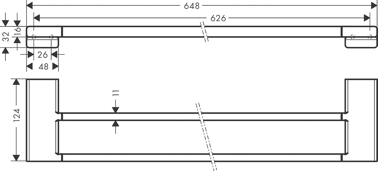 Doppelbadhandtuchhalter AddStoris, 648mm Doppelhalter Mattweiß