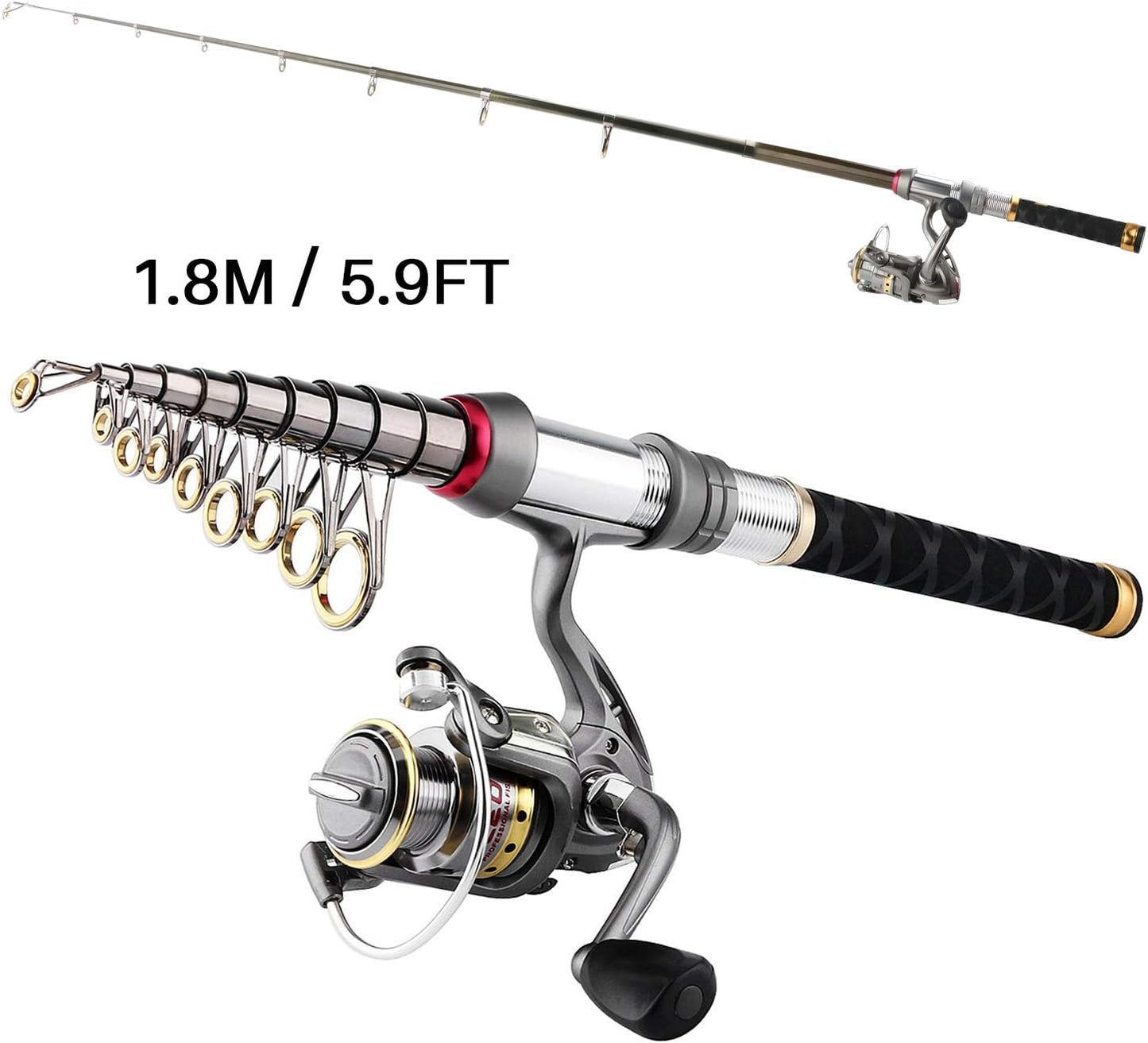 Angelruten Set, 1.8M/5.9FT