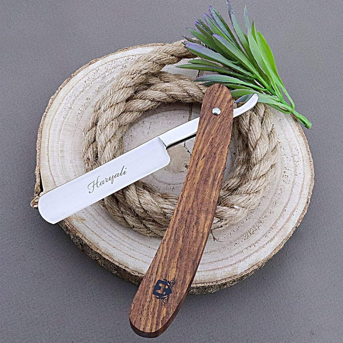 6-teiliges Rasiermesserset, Holz