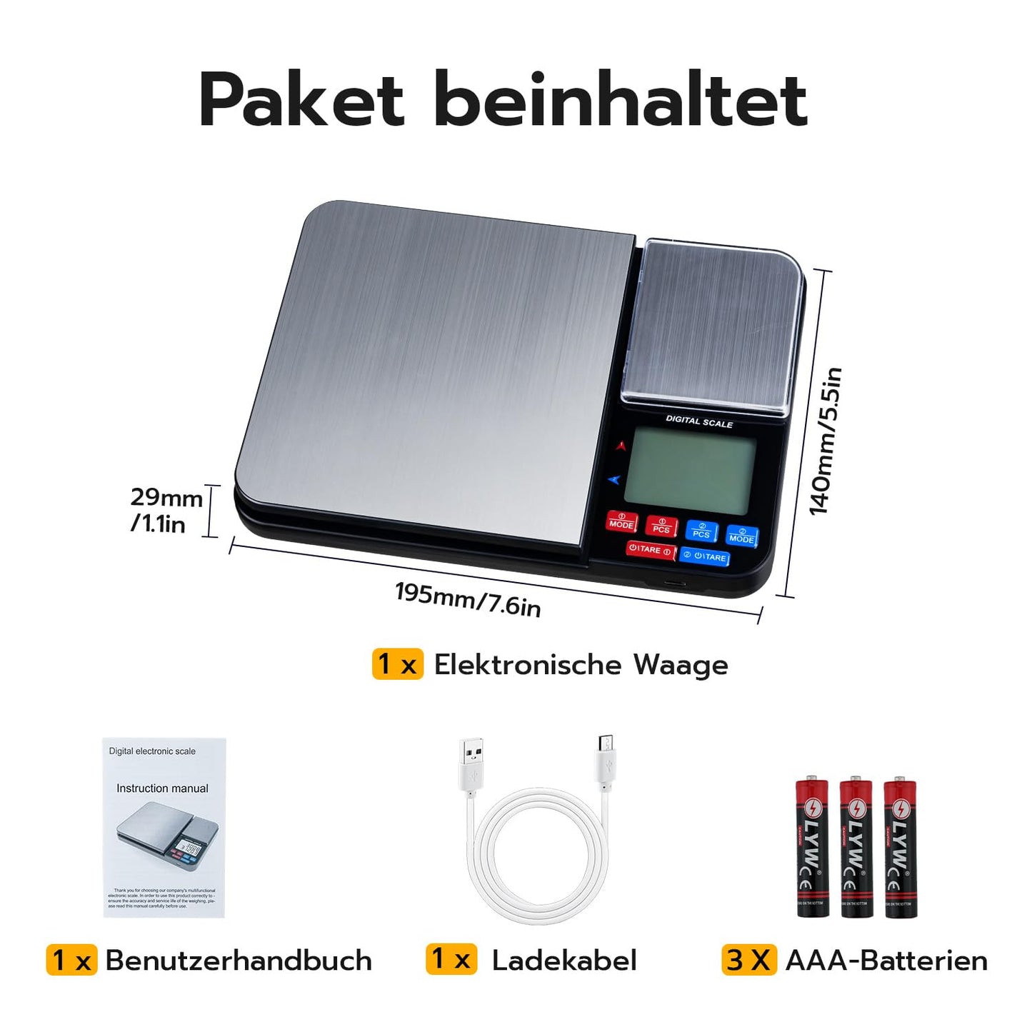 Digitale Küchenwaage mit Dual Plattformen