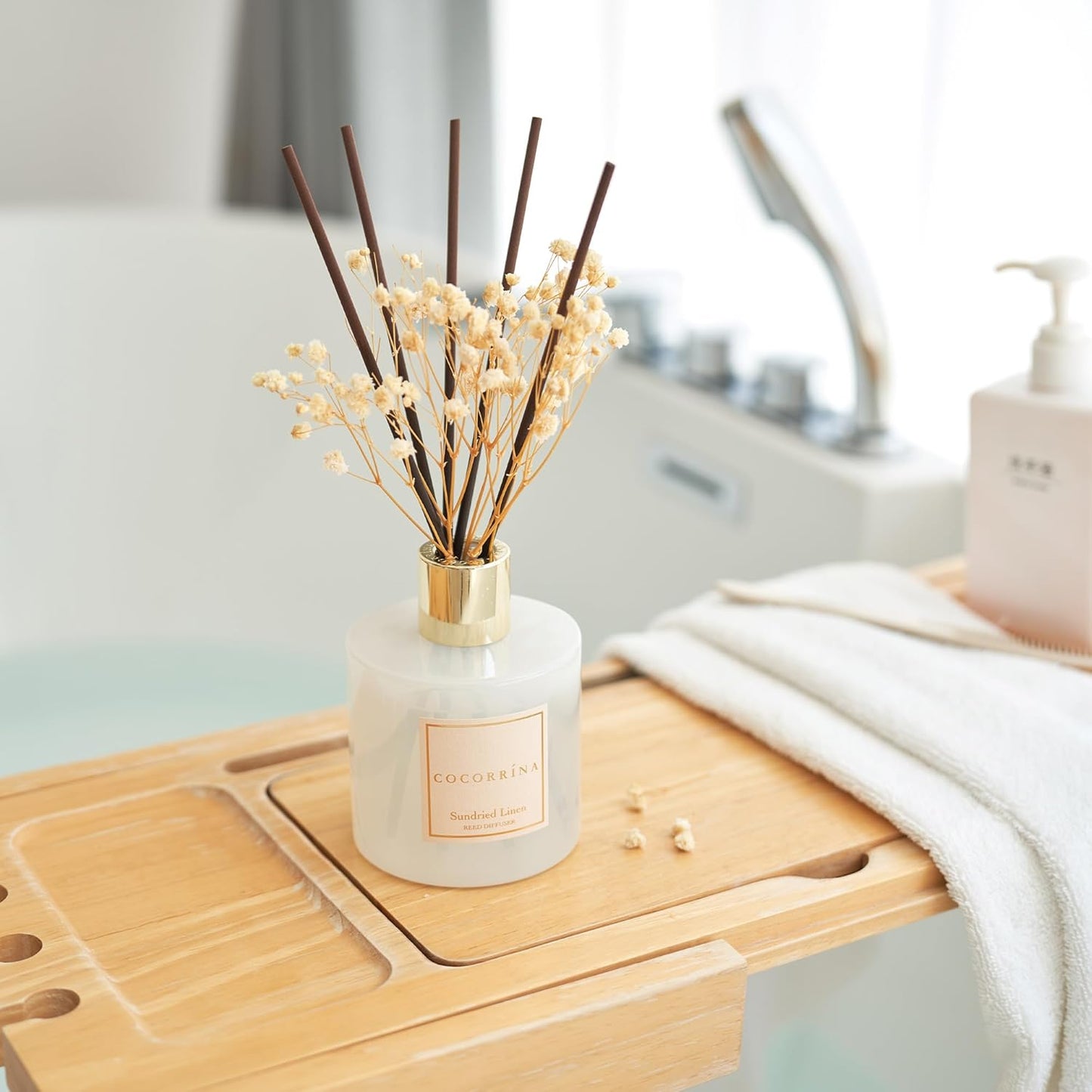 Reed Diffuser Sundried Linen, Sonnengetrocknete Leinen Raumduft/200ML/1 Stück