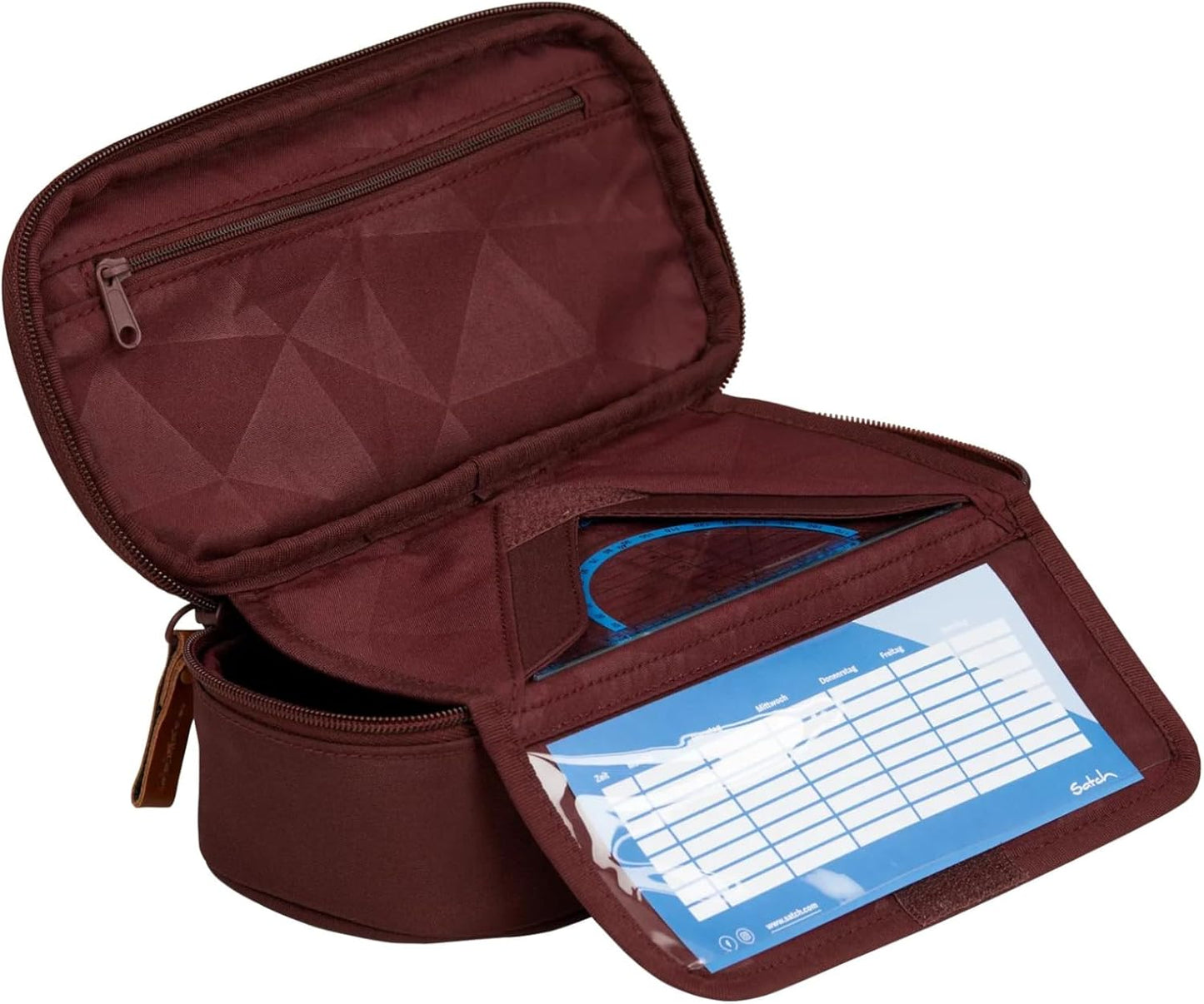 Schlamperbox mit Trenn- und Reissverschlussfach, Nordic Ruby - Beere