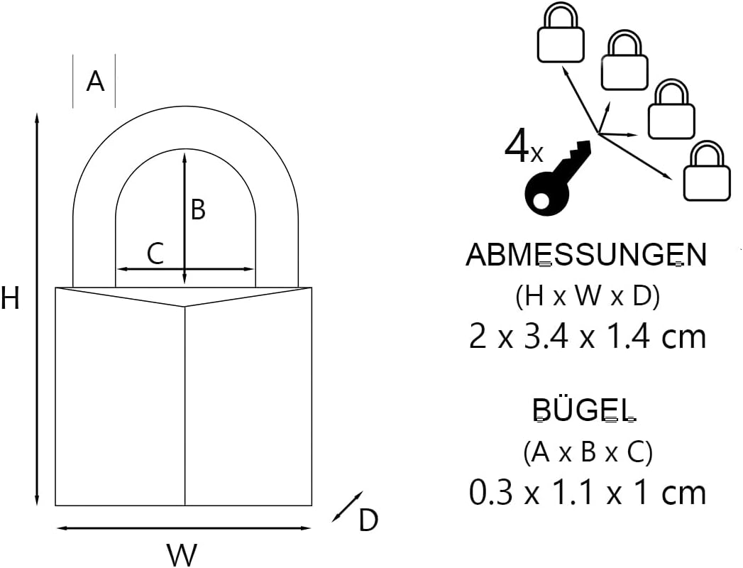 Vorhängeschlösser Set, Silber