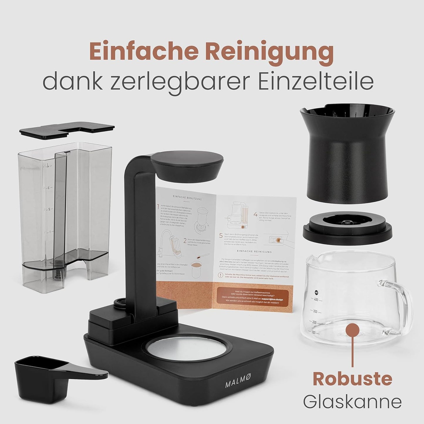 Filterkaffeemaschine mit Duschkopf-System (400ml)