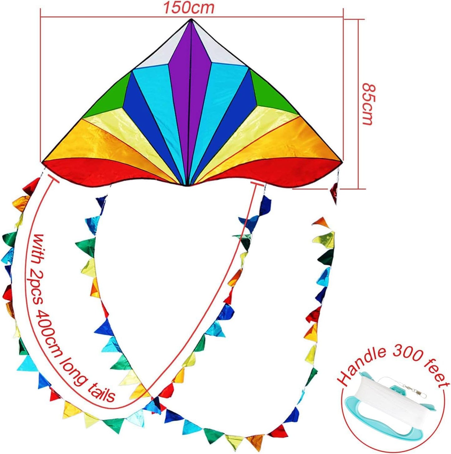 Kinder-Drachen mit buntem Schweif, Rainbow
