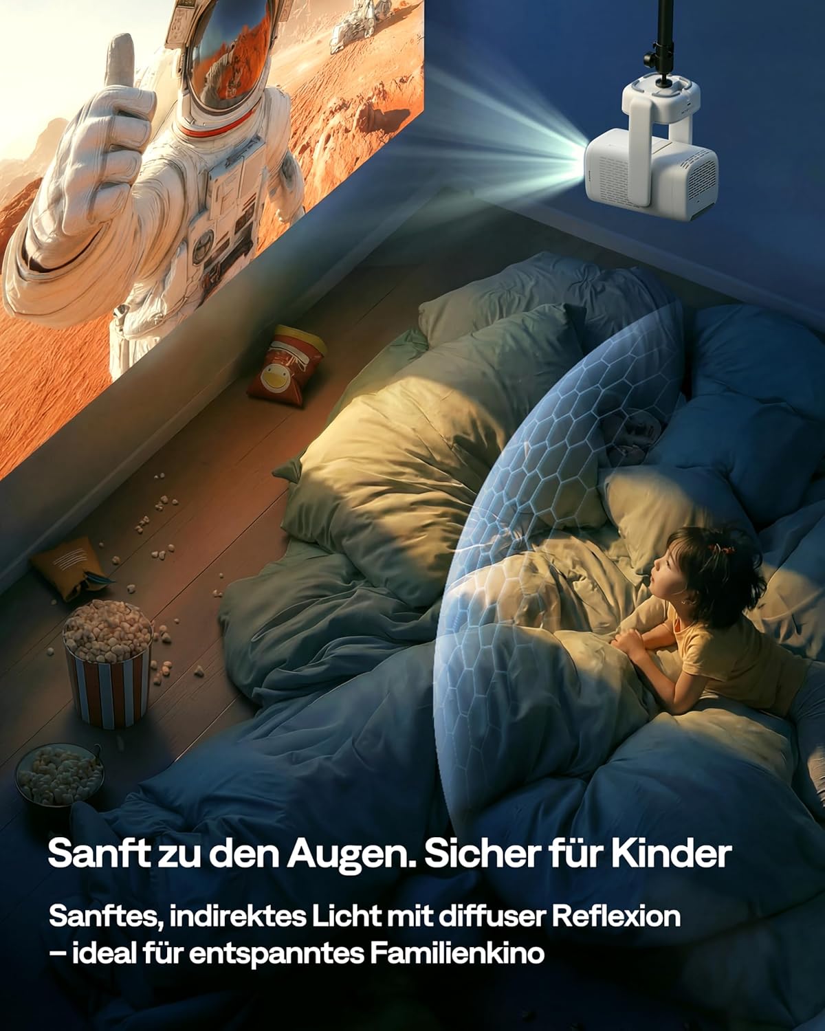 D1 air Smart Beamer mit Apps & 4K-Unterstützung, Weiss