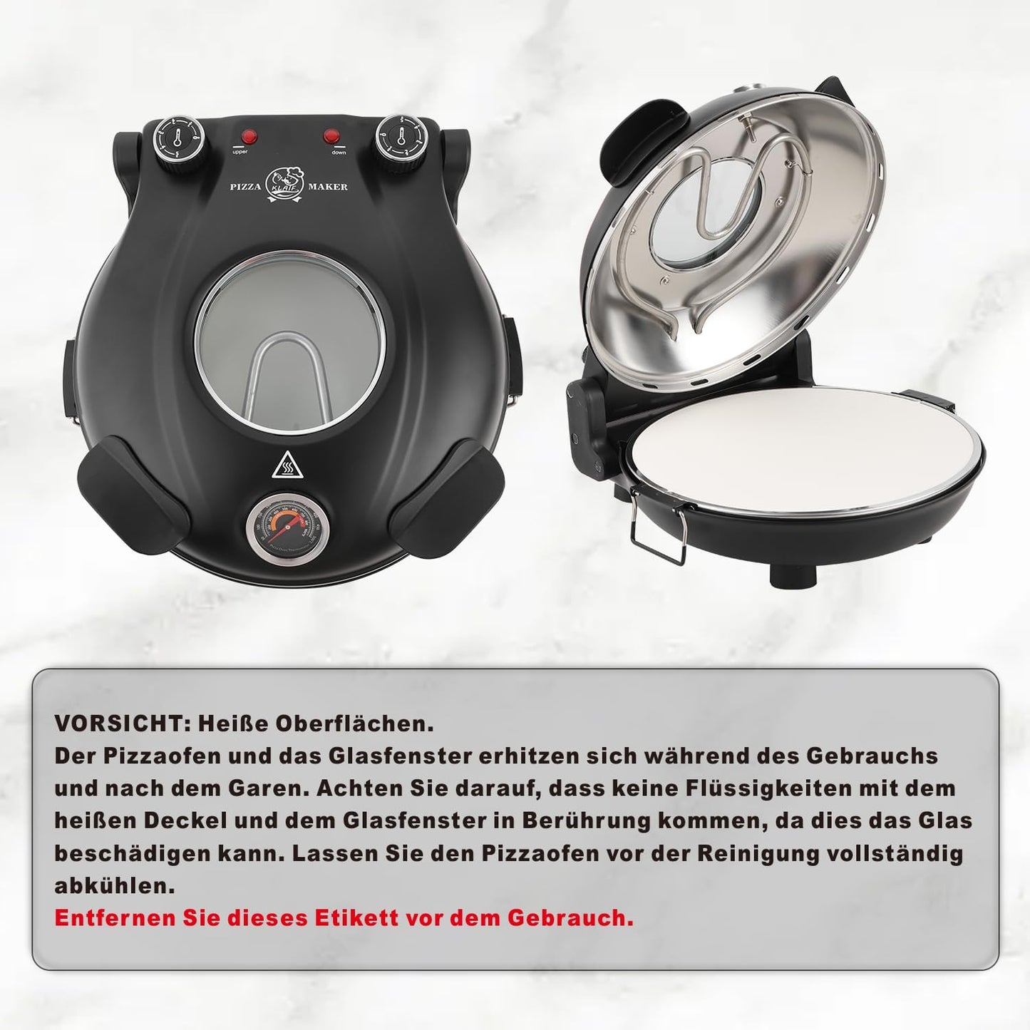 Elektrischer Pizzaofen, Schwarz