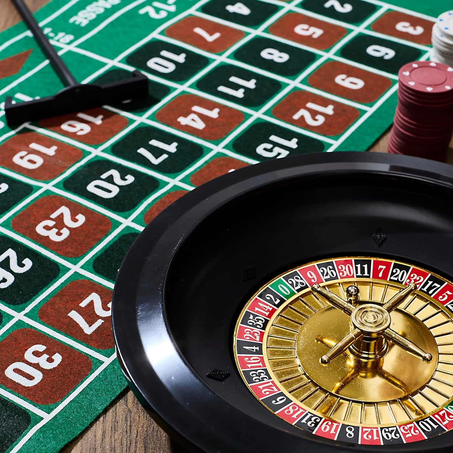 Roulette-Rad und Wettbereich