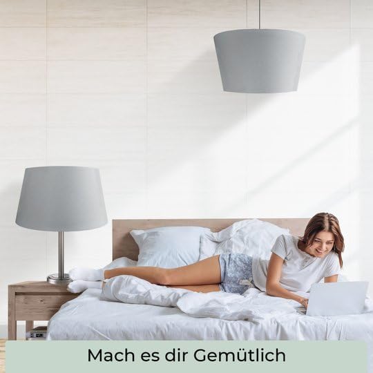 Lampenschirm, 35 cm, Grau XXL = ØU: 35cm | ØO: 27cm | H: 20cm