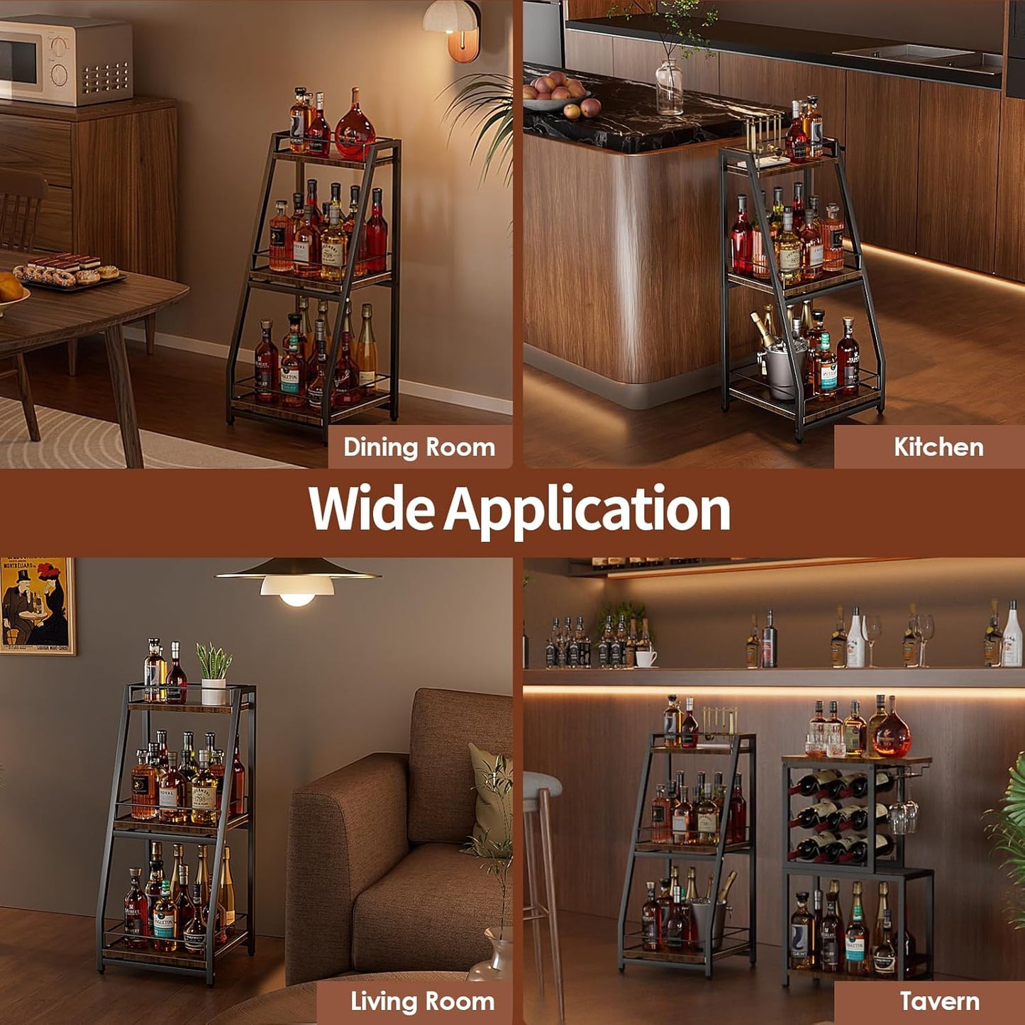 3-Etagen Mini Bar Weinregal