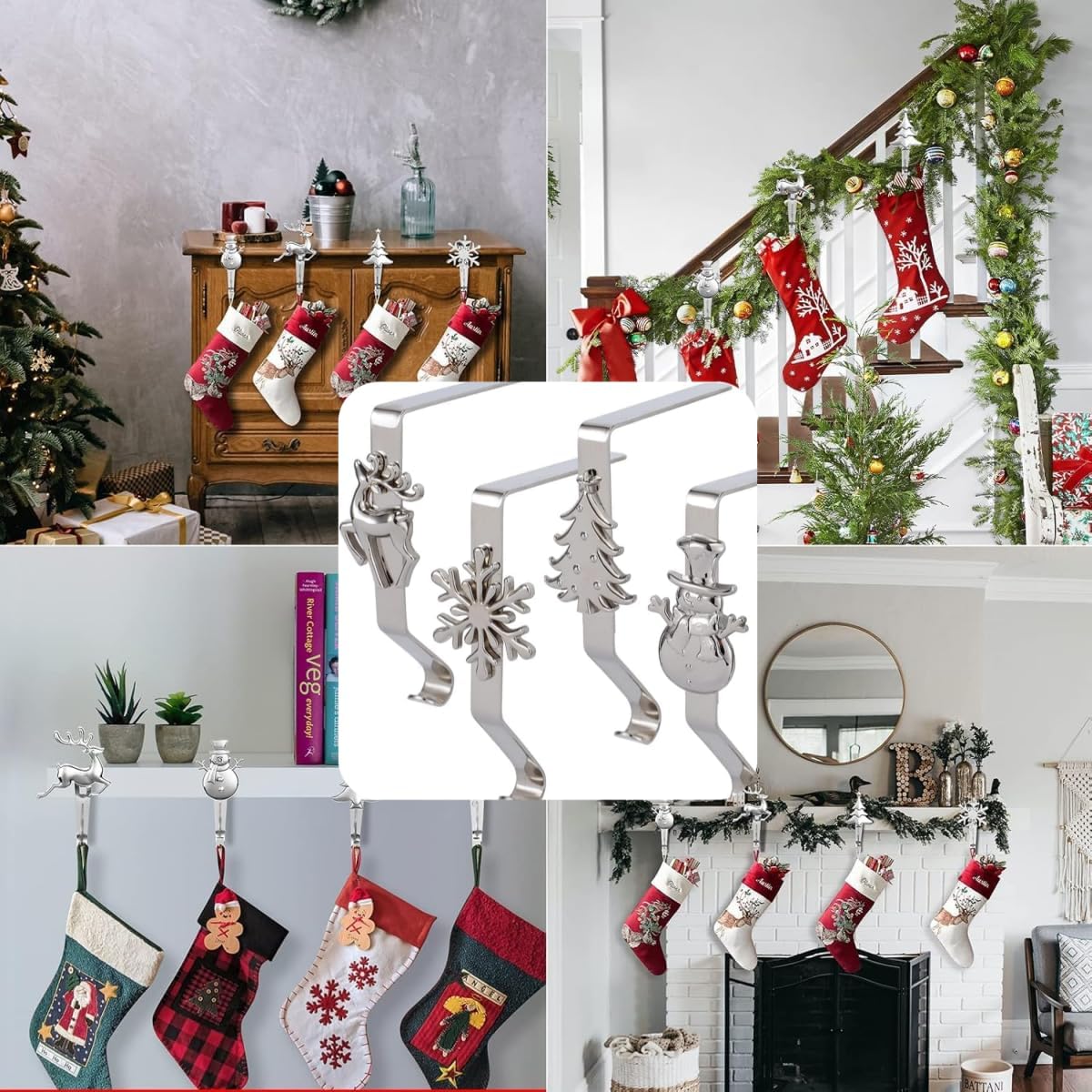 Weihnachtsstrumpfhalter (4 Stück)