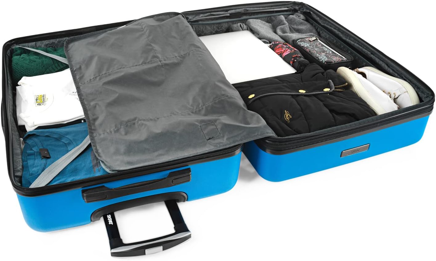 Reisekoffer-Set mit 4 Rädern und Zahlenschloss, Elektrisches Blau M