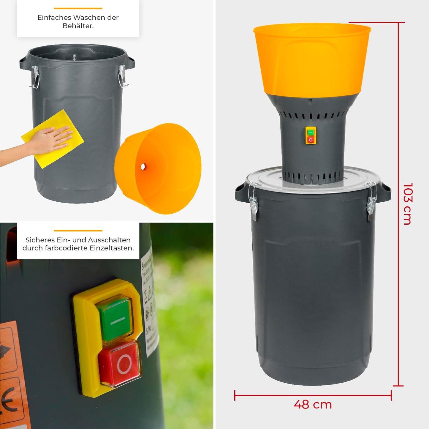 Elektrische Getreidemühle, mit 60L Eimer