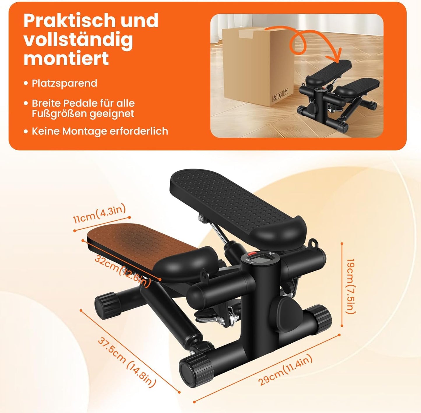 Mini-Stepper mit Widerstandsbändern