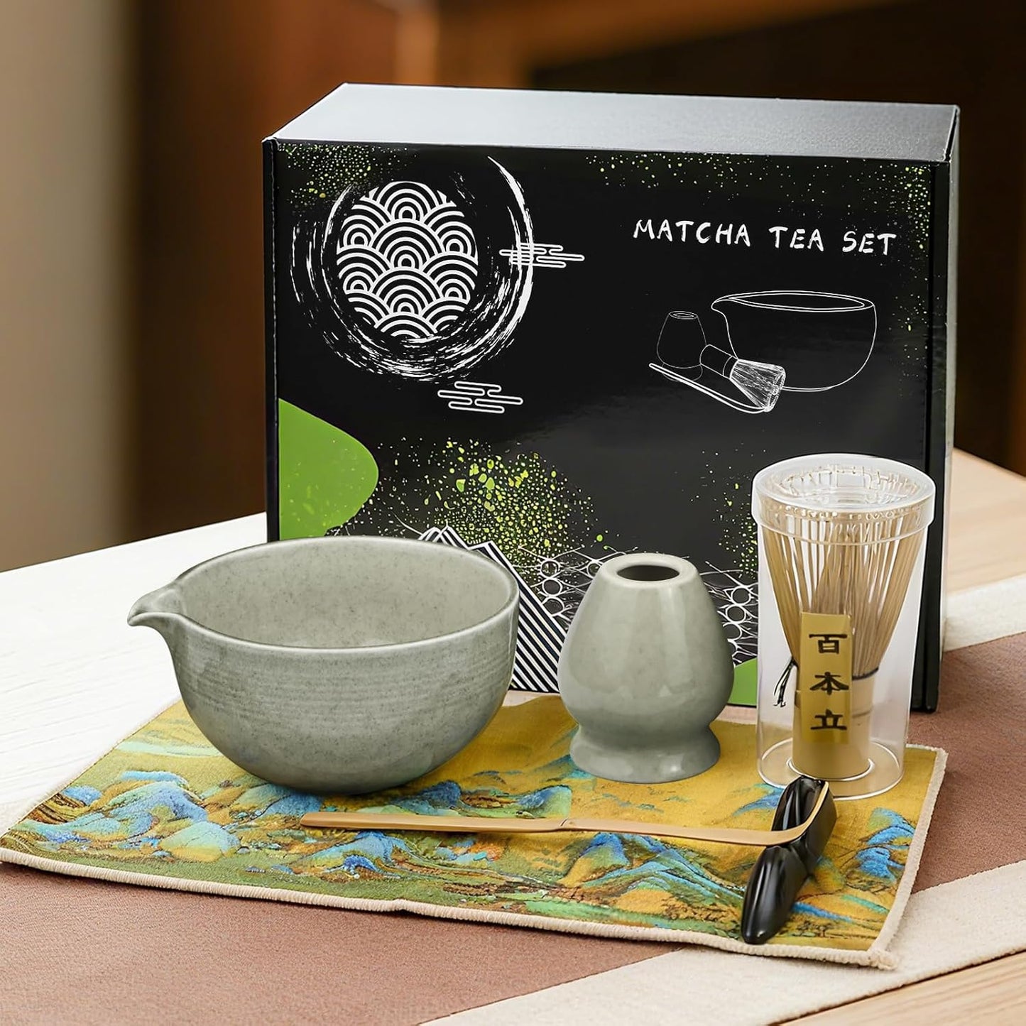 Matcha Tee-Zubereitungsset, 7 Pcs Grün Matcha Set