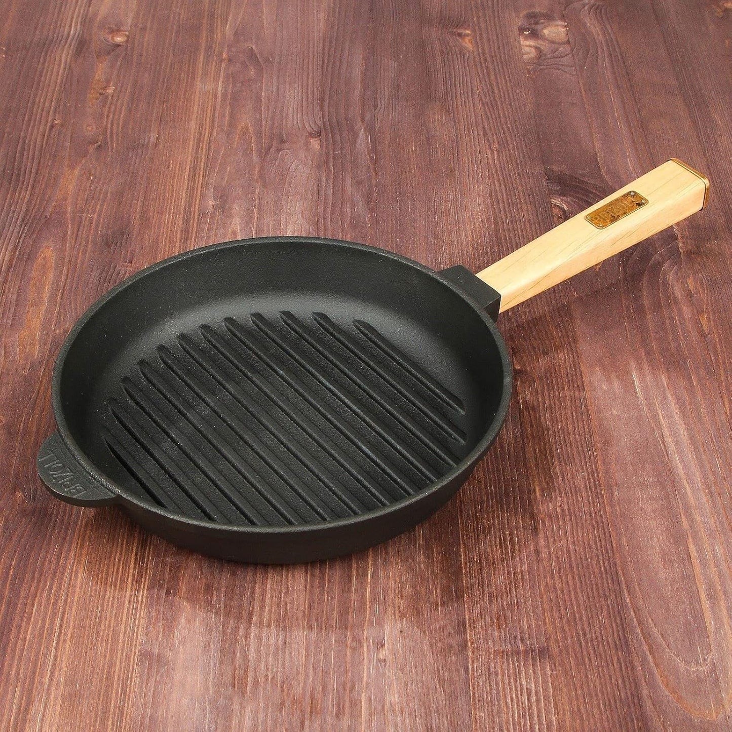 Grillpfanne aus Gusseisen für alle Herdarten (24 cm), 24 cm
