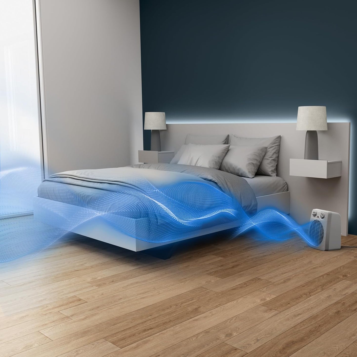 SO2212F0 Heizlüfter mit Thermostat & Kühlstufe, Hellgrau