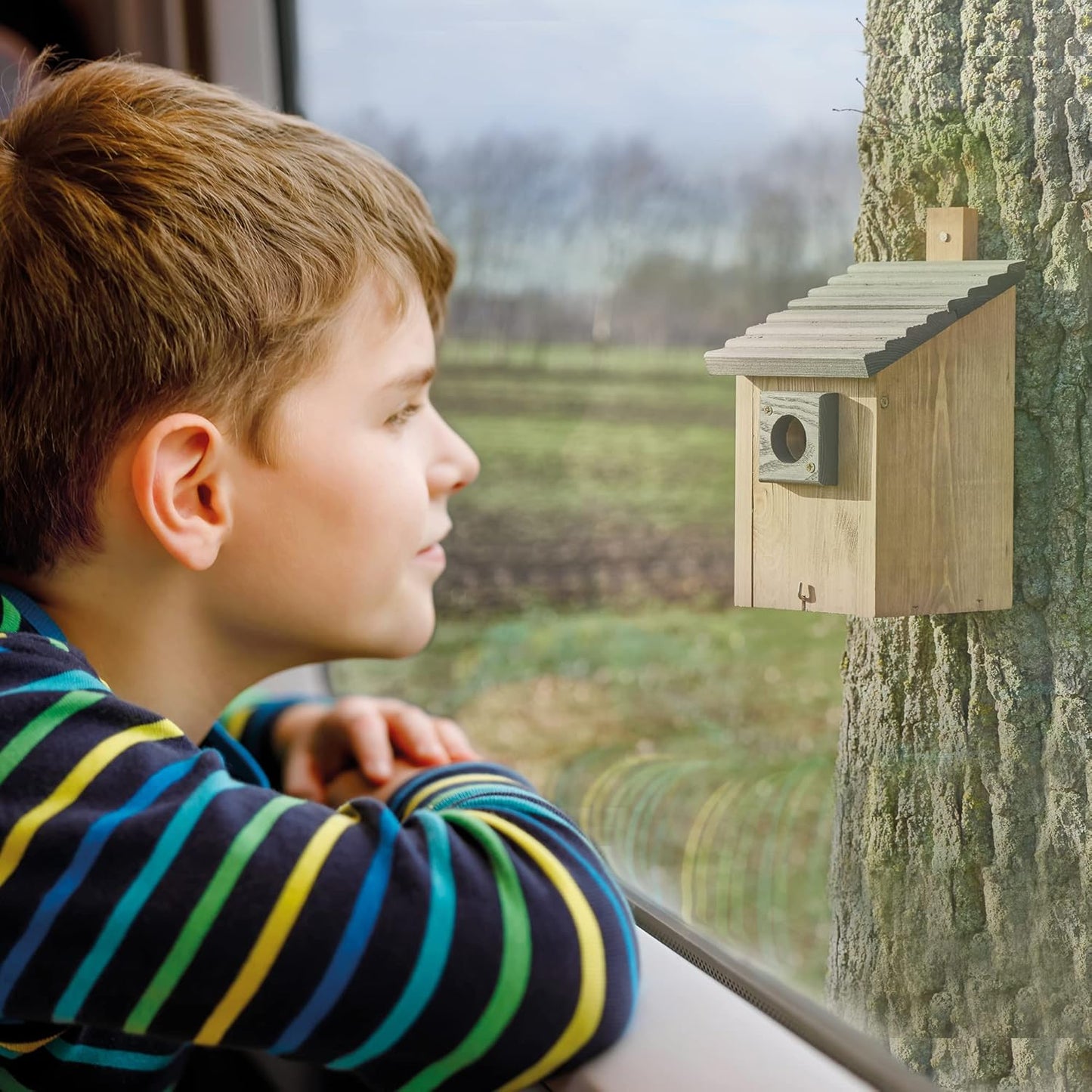 Nistkasten für Wildvögel aus Massivholz, Nistkasten Braun